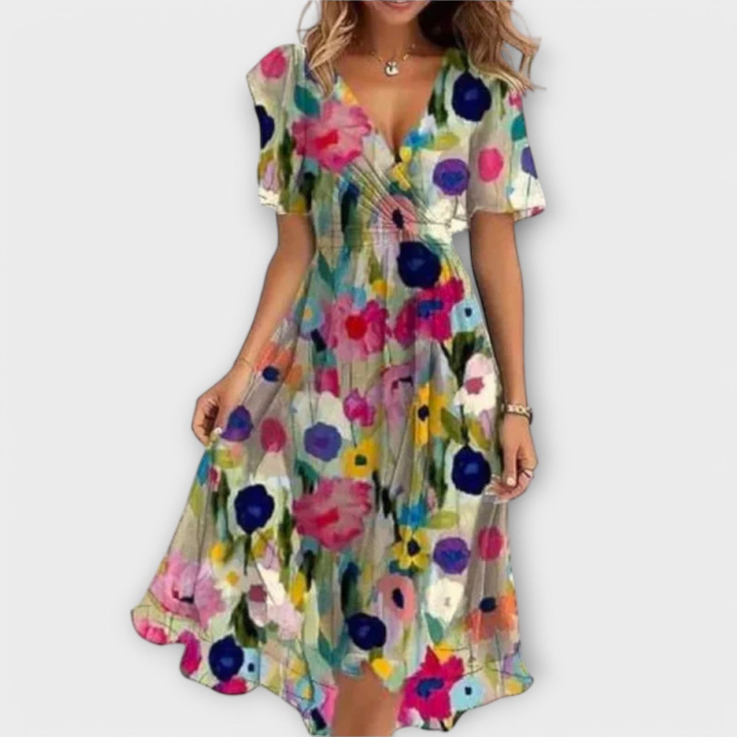 Maria - Vestido de Dama con Escote en V