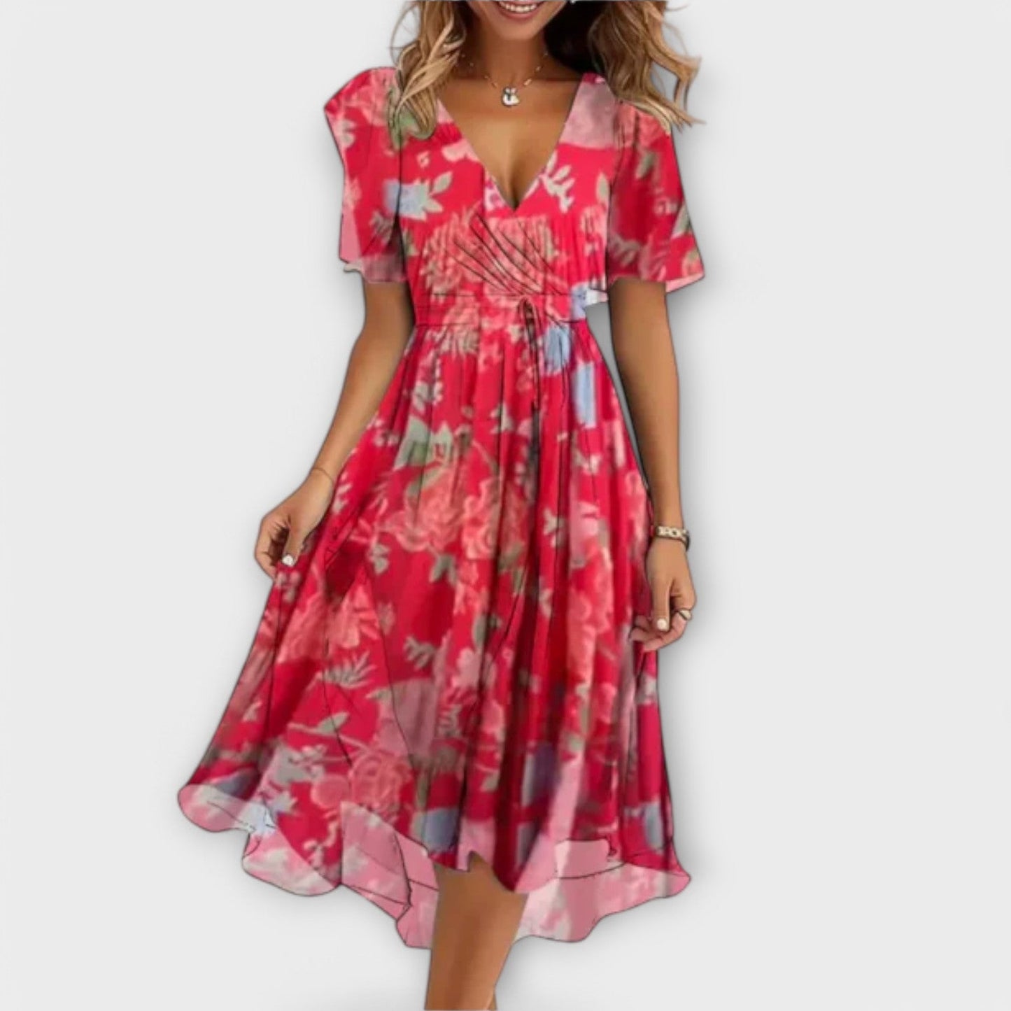 Maria - Vestido de Dama con Escote en V