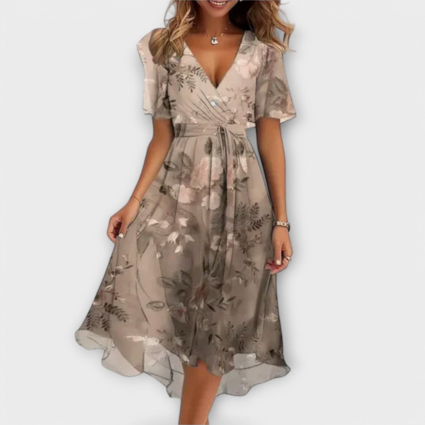 Maria - Vestido de Dama con Escote en V